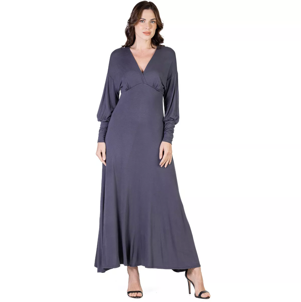 24 seven V-Neck Long Sleeve Maxi Dress