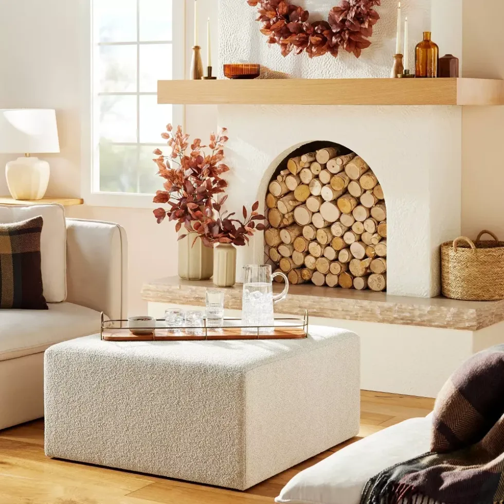 32" Wooden Decorative Tray with Metal Trim Brown/Brass - Hearth & Hand\u2122 with Magnolia ($45)