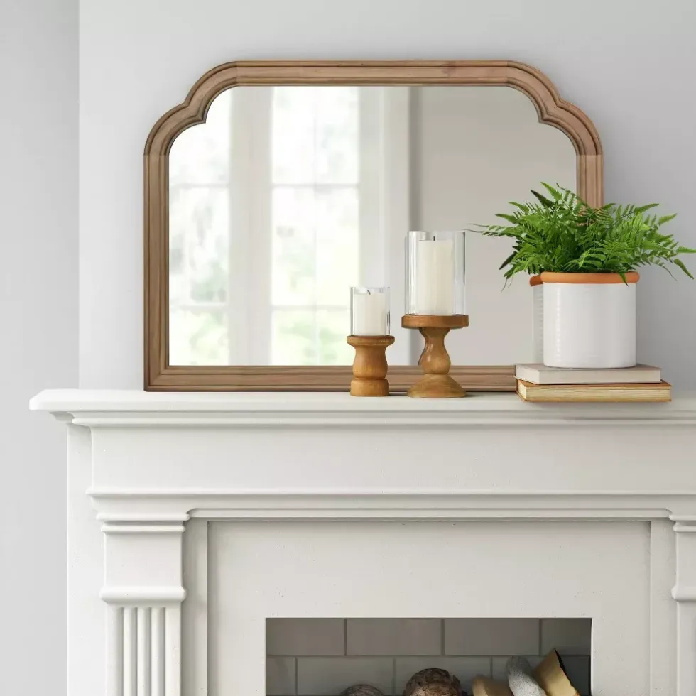 36" x 26" French Country Mantle Wood Mirror Natural - Threshold\u2122 ($70)