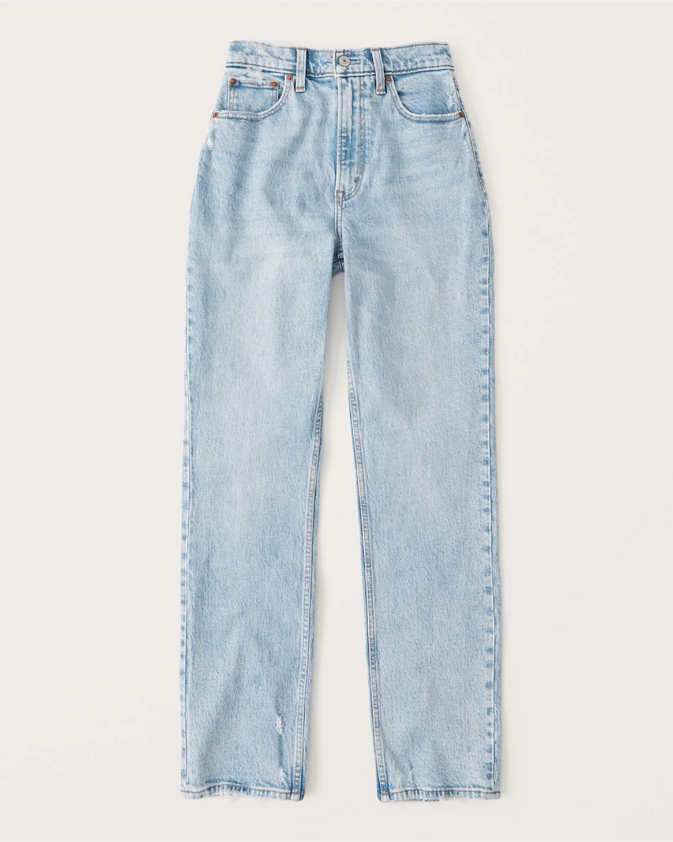 Abercrombie Curve Love 90s Ultra High Rise Straight Jeans