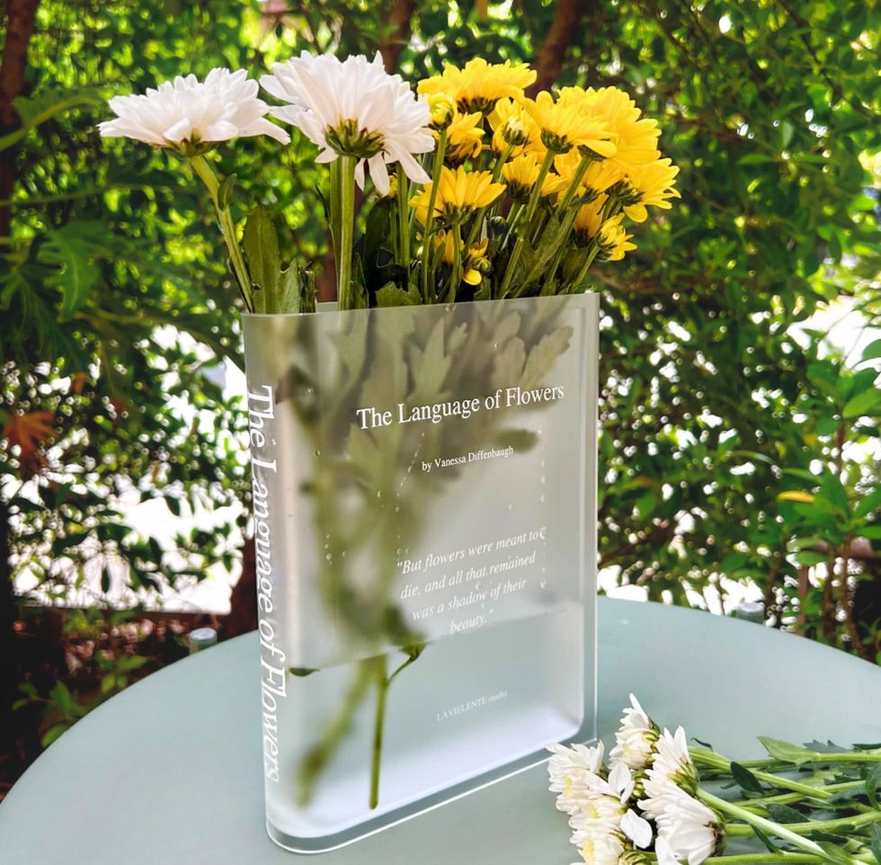 Acrylic Book Vase for Flowers Bookshelf