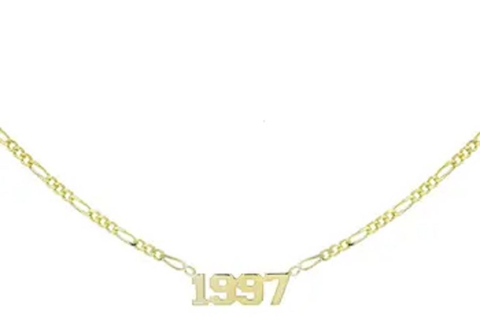 Adina Eden Personalized Year Nameplate Necklace