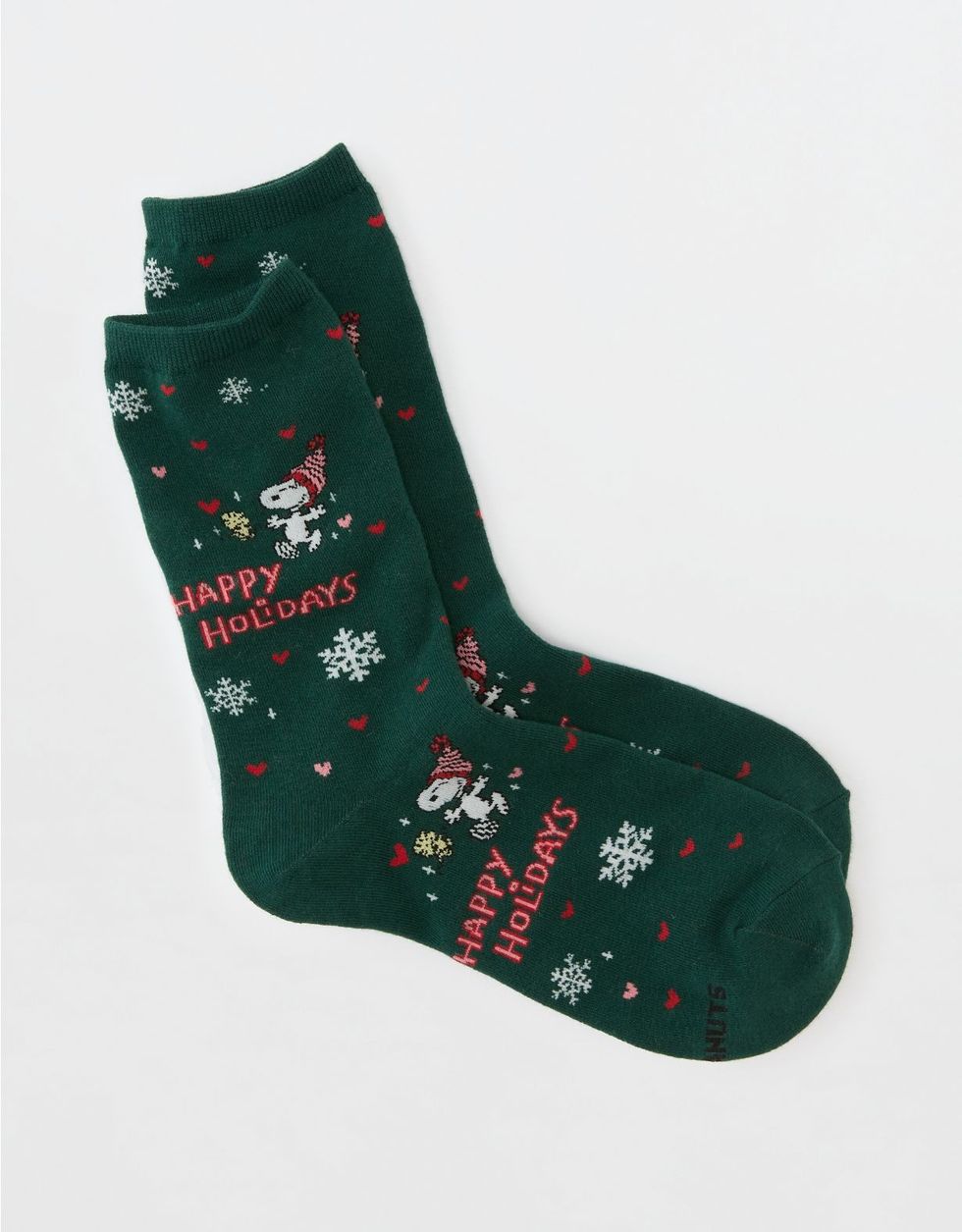 AE Peanuts Happy Holidays Crew Socks