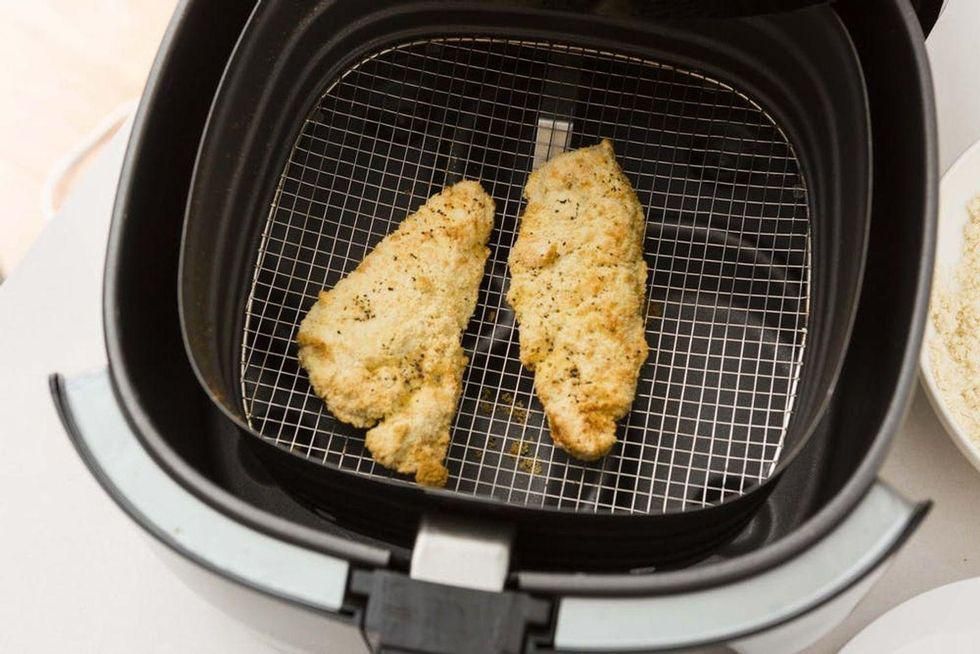 air fryer with basket inside