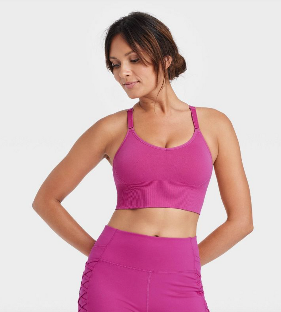 All in Motion Medium Support Seamless Longline Cami Sports Bra