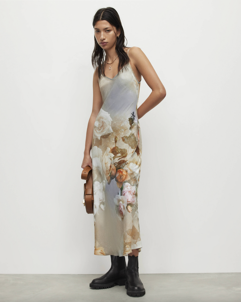 Allsaints Bryony Rosalia Floral Midi Slip Dress