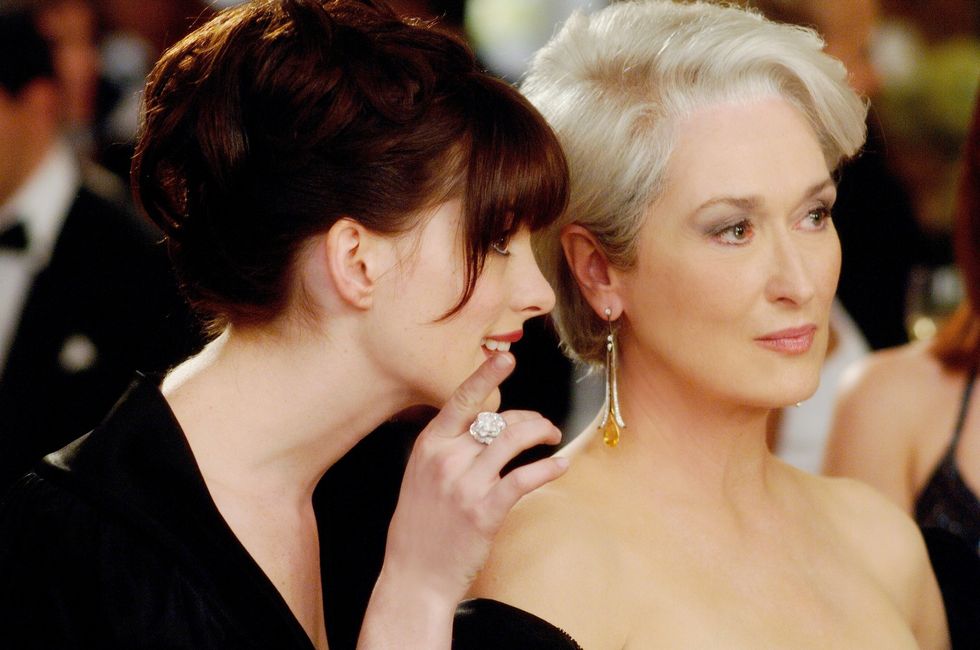 anne hathaway and meryl streep in the devil wears prada