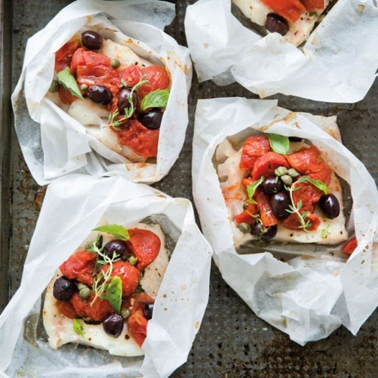 Easy Summer Dinner: Wild Cod & Stacked Veggies in Parchment