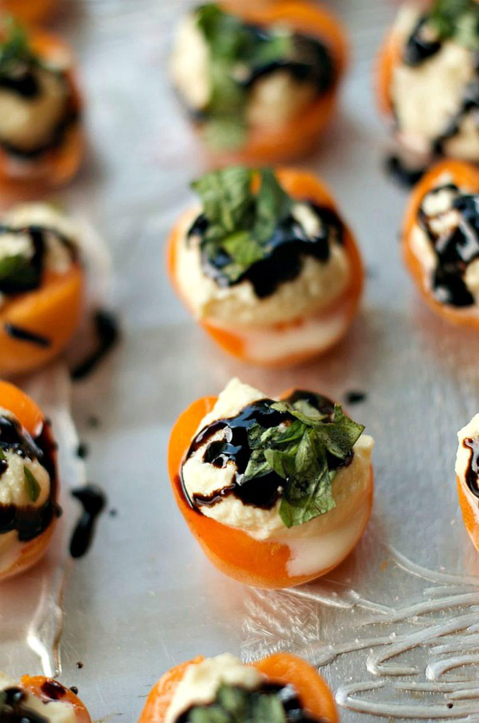 Apricot Ricotta Honey Basil Bites