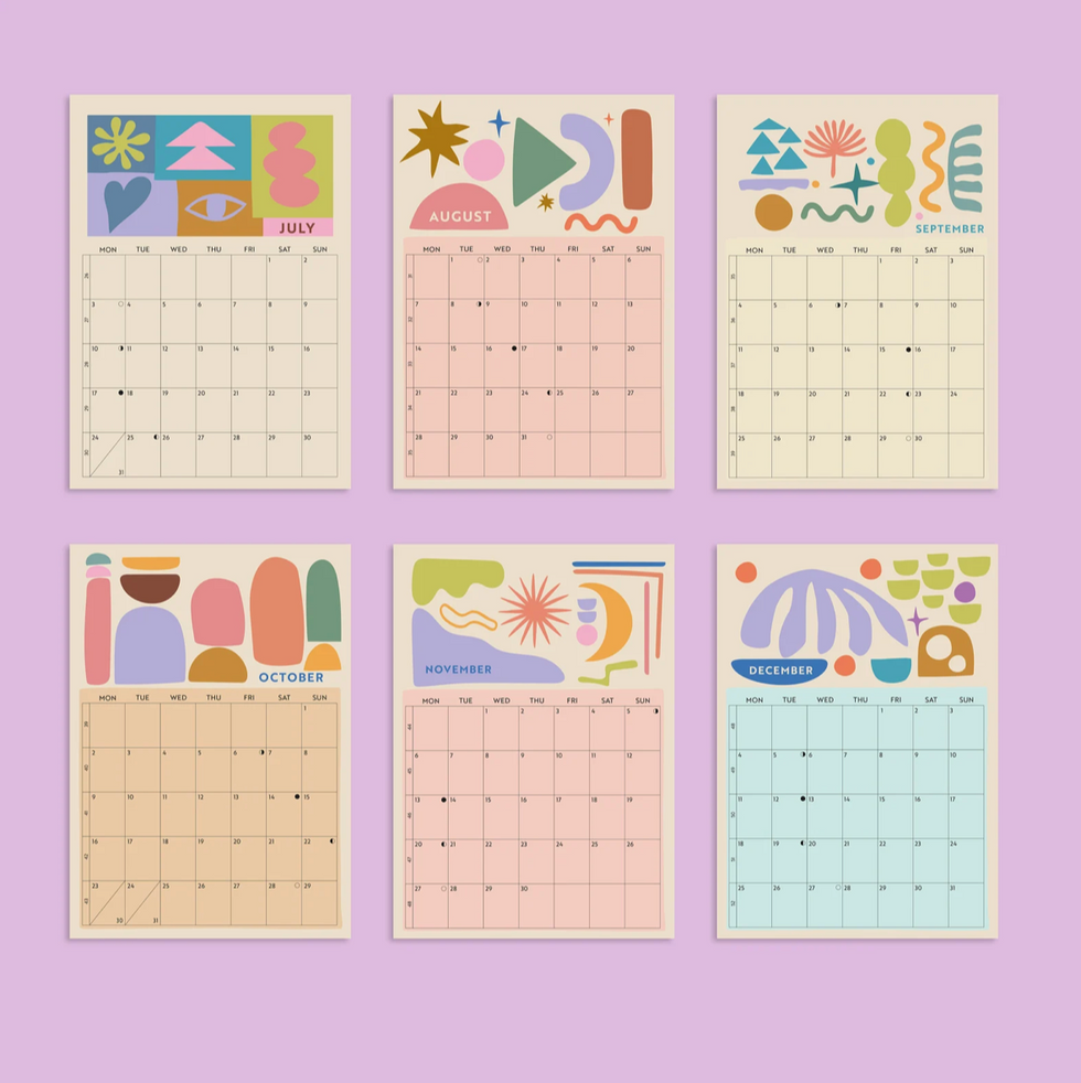 Art Shapes 12-Month Calendar