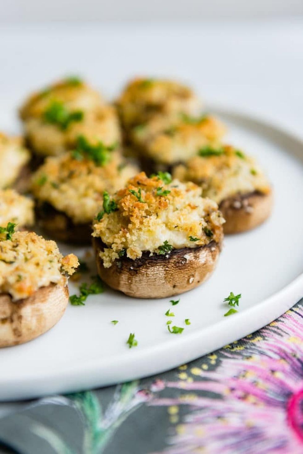 Artichoke stuffed mushrooms