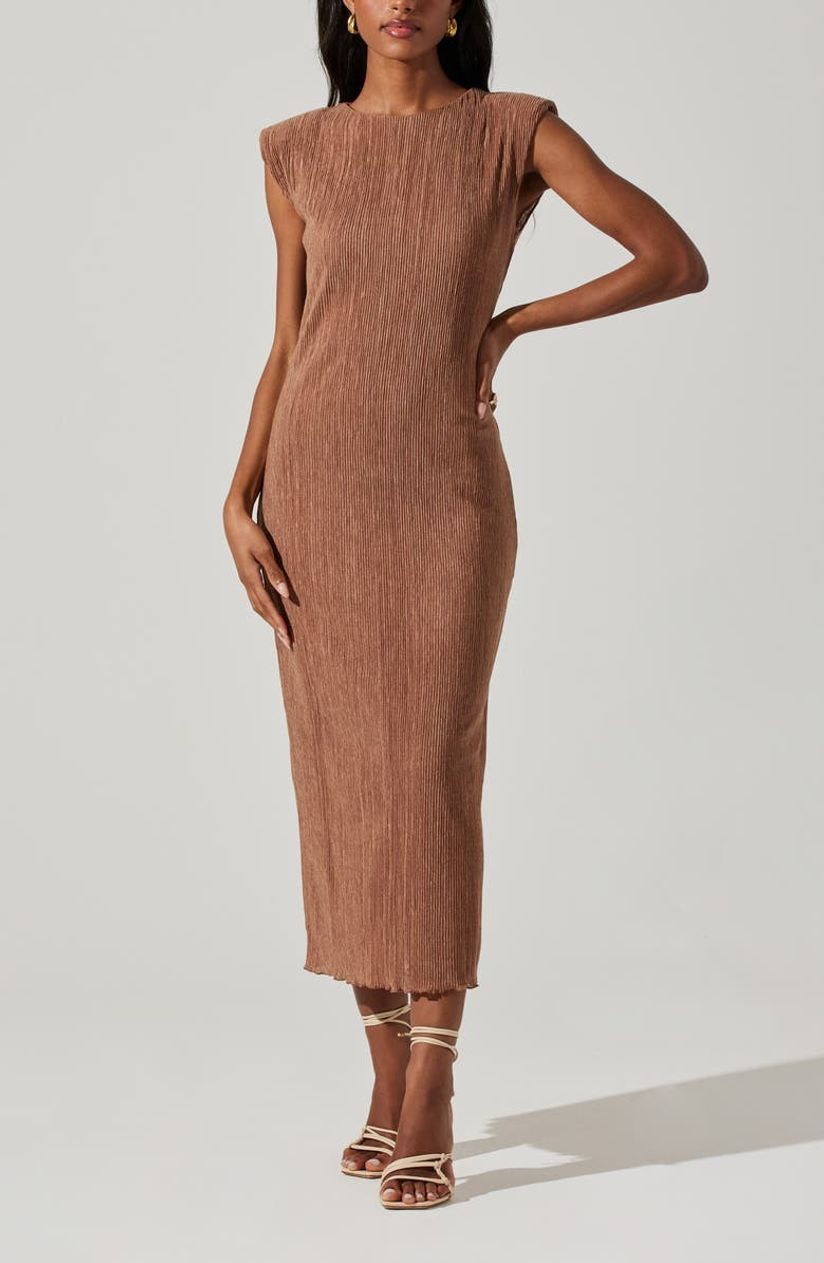 Miranda Faux Leather Cutout Midi Dress – ASTR The Label