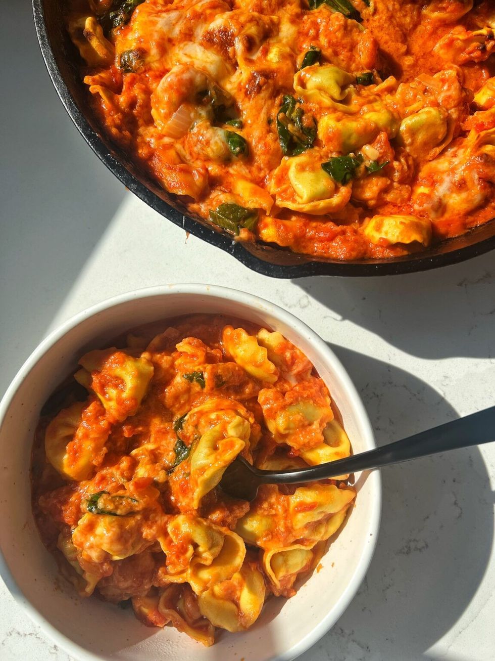 Baked Tortellini with Vodka Sauce