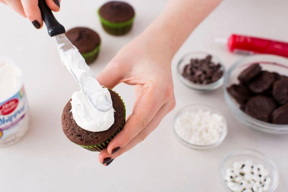 baking cupcakes together for a date