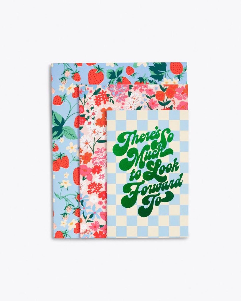 Bando Rough Draft Notebook Set in Strawberry Field