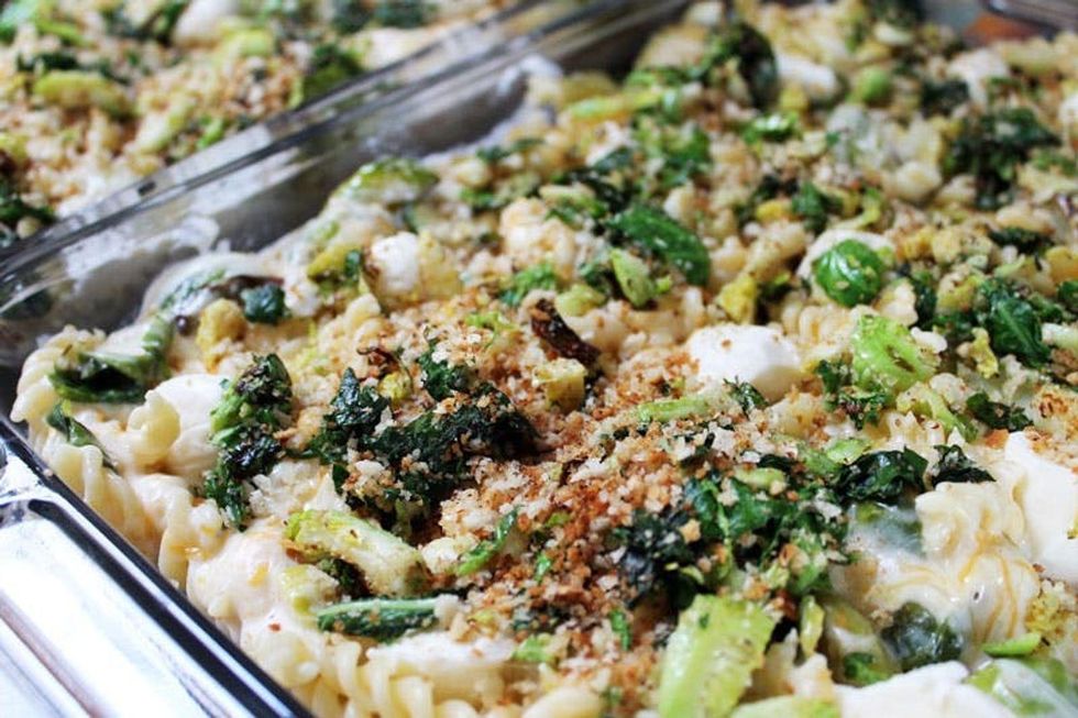 Basil + Brussels Sprout Mac and Cheese