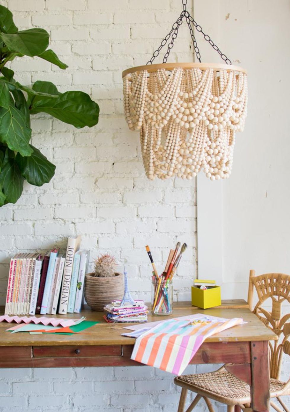 beaded chandelier diy fall decor