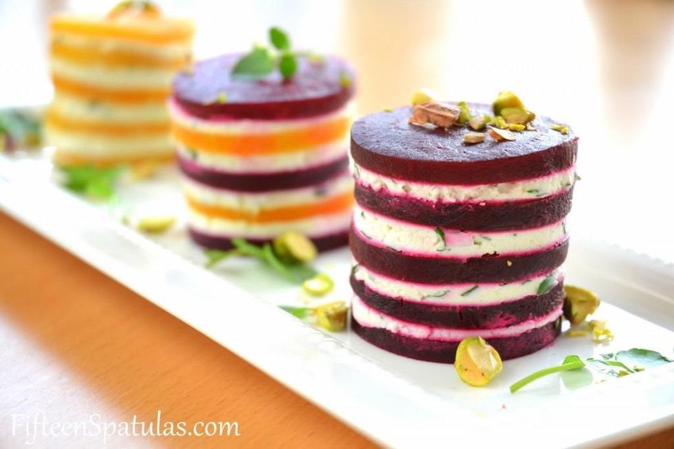 Beet and Goat Cheese Napoleons