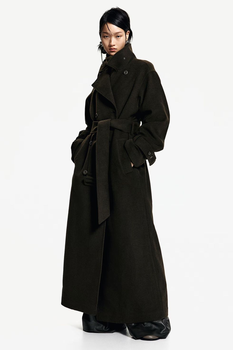 belted maxi coat