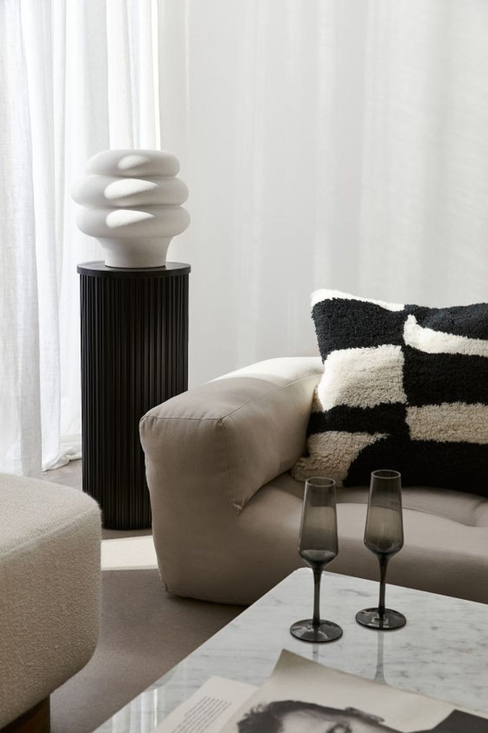 black and white cushion