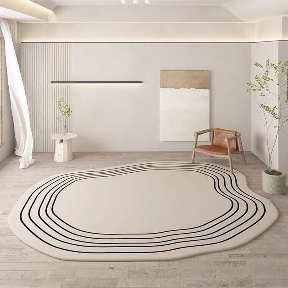 black and white rug