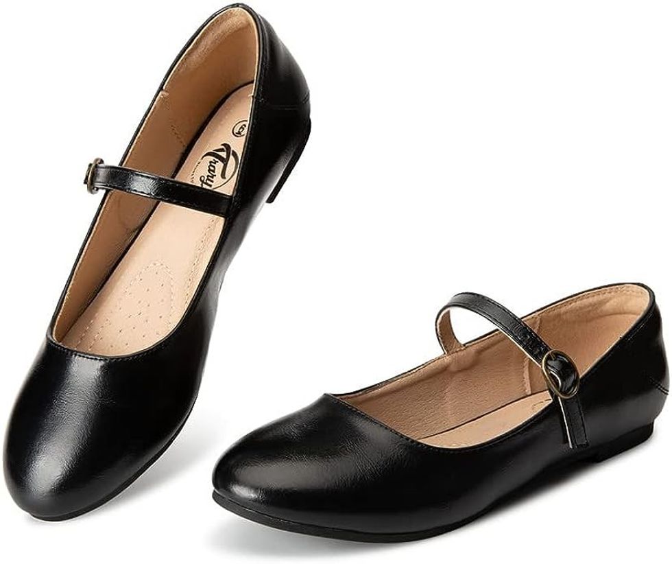 Black Mary Janes Flats