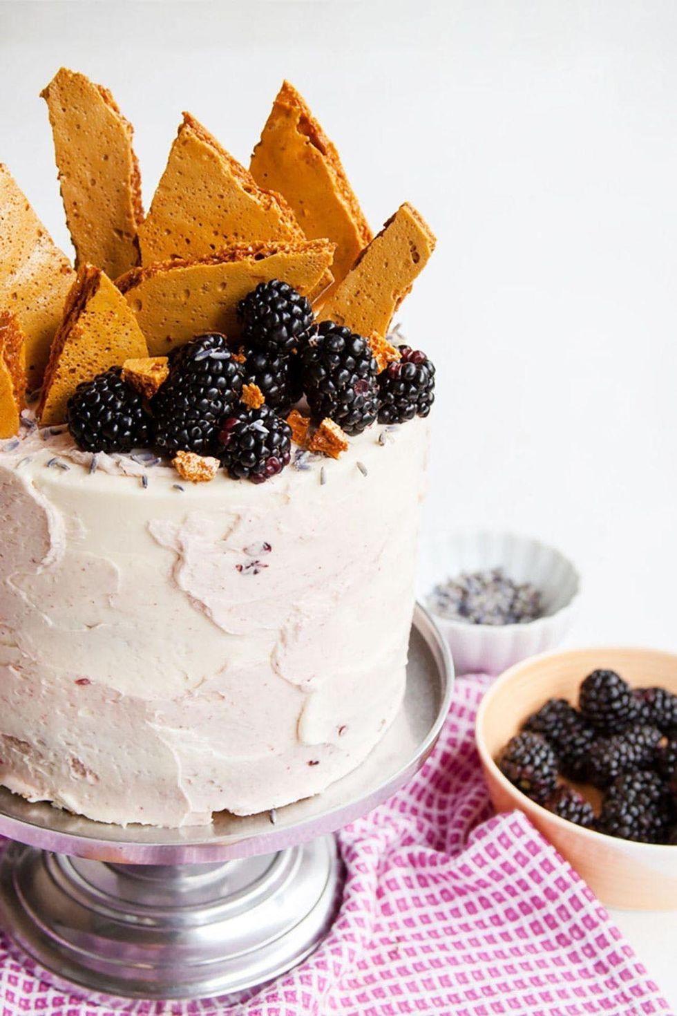 Blackberry Lavender Honeycomb Cake