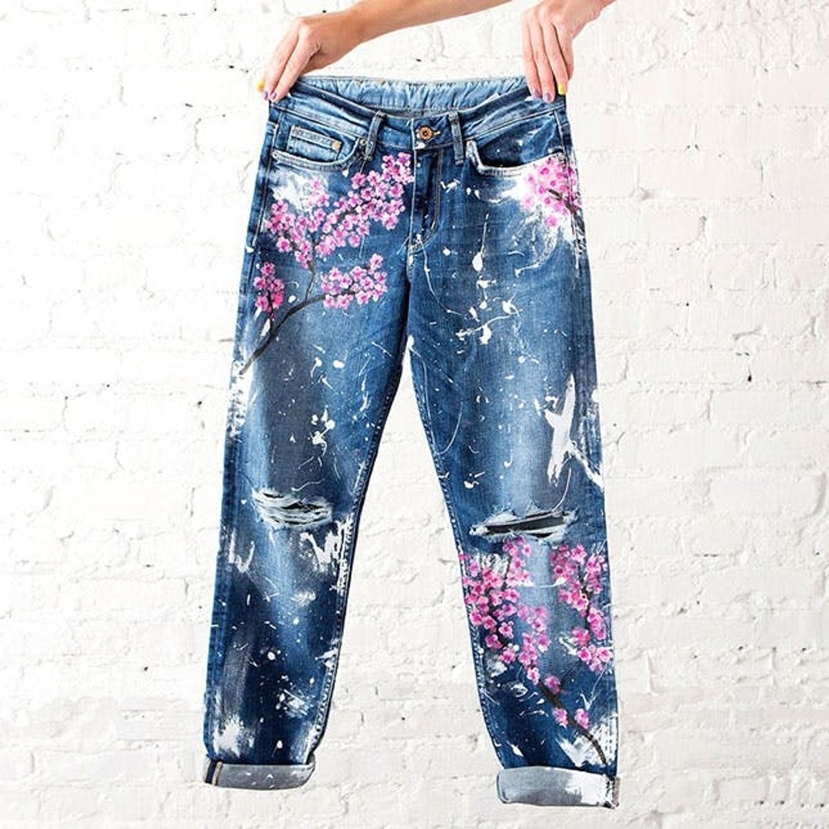 blake lively flower jeans