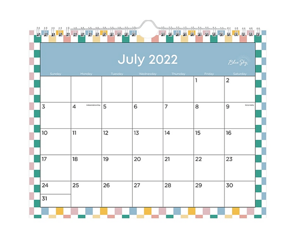 Blue Sky Checkerboard Calendar