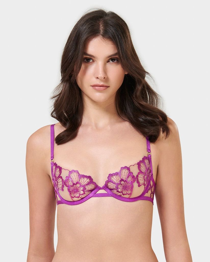 Luvlette Valentine's Day Plus Full Coverage Unlined Lace Mesh Bra