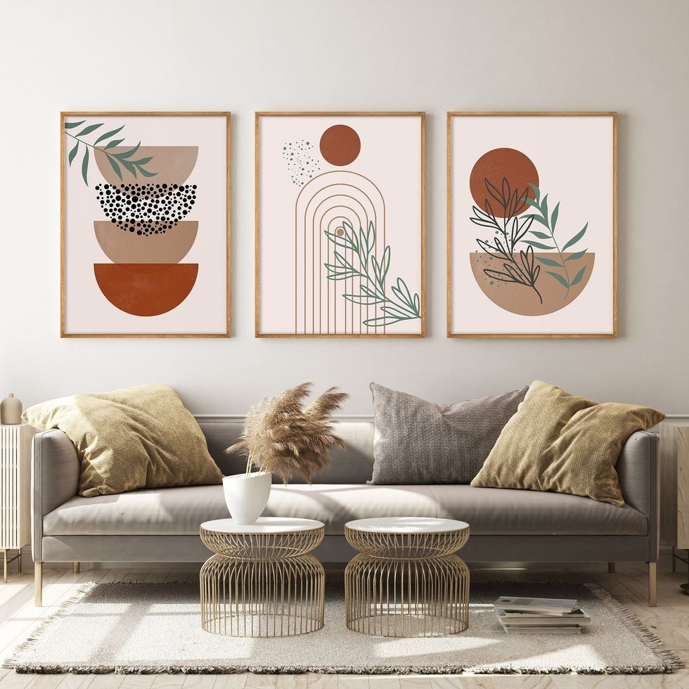 Boho Abstract Wall Art Prints Set of 3