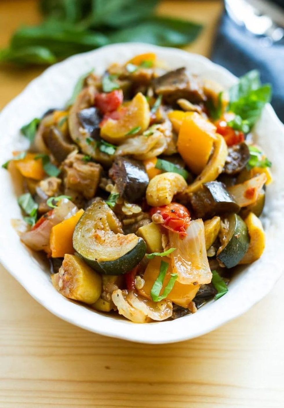 Bowl with vegetables crock-pot Ratatouille