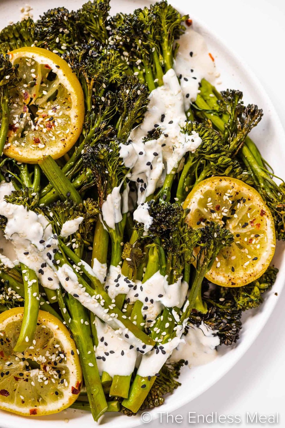 Broccolini with Tahini Yogurt Sauce