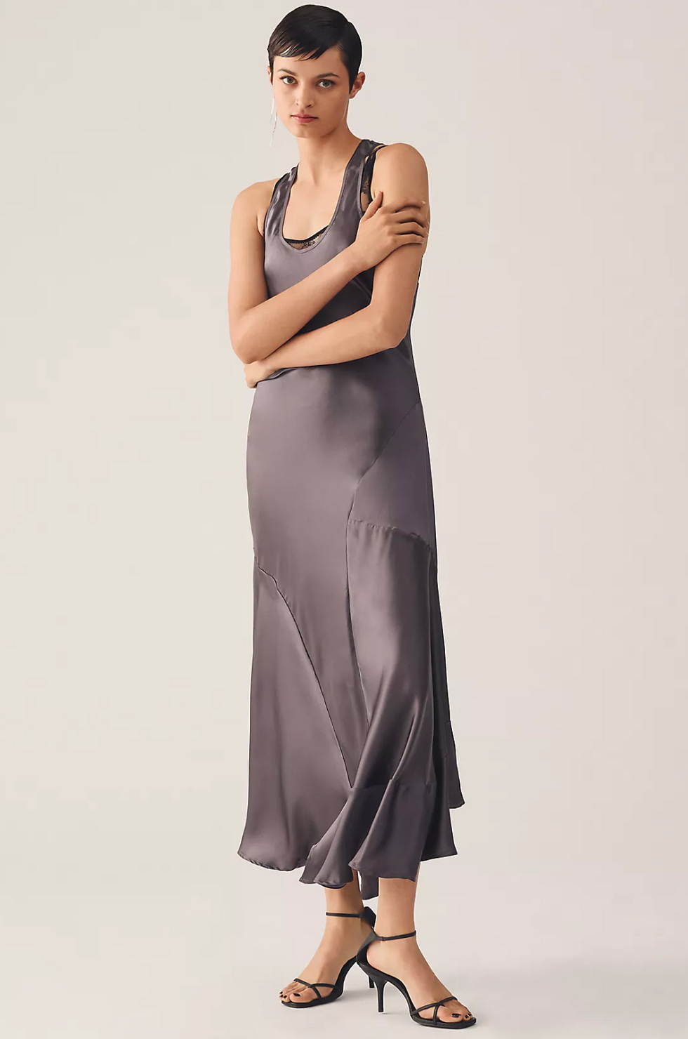 By Anthropologie Seamed Silk Dress