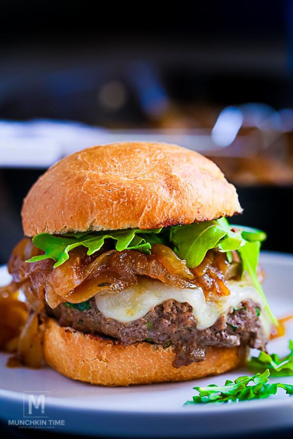 caramelized onion and arugula burger recipes