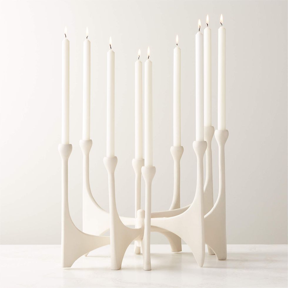 CB2 Cinq Large White Multi Taper Candle Holder