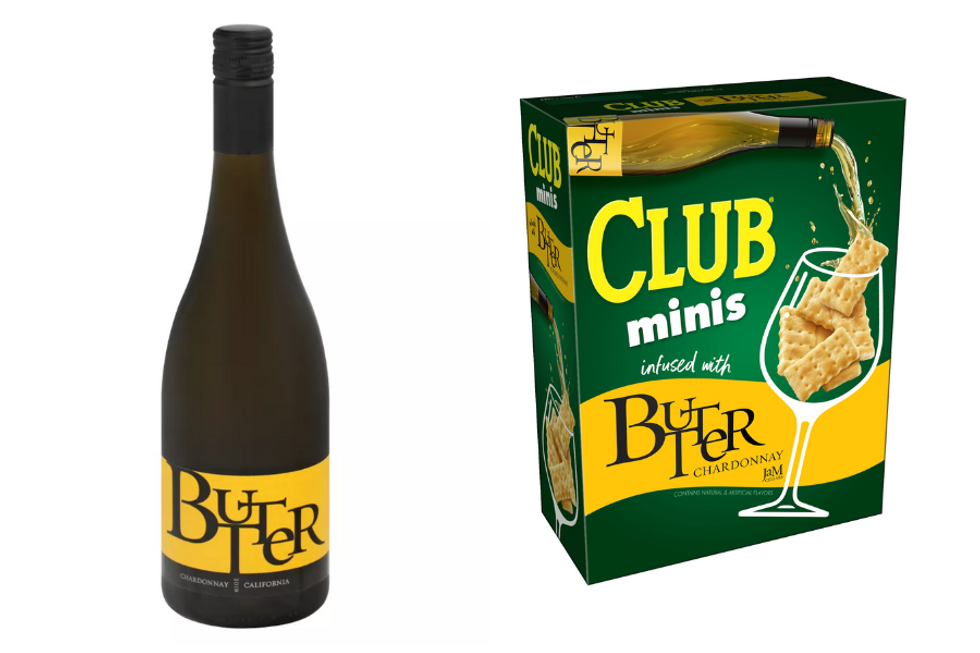 Chardonnay + Butter Club Crackers snacks to pair with wine