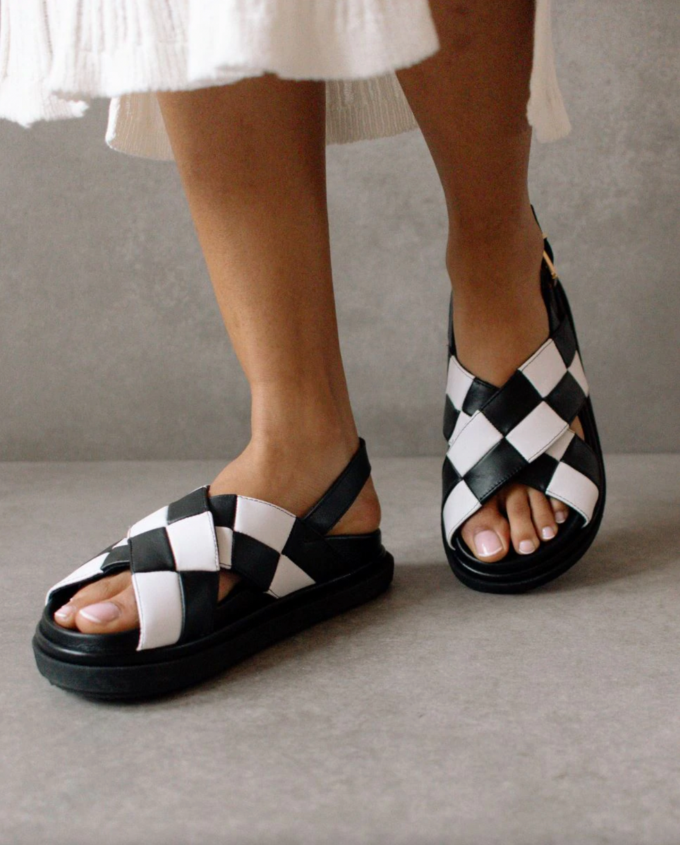 checkered slides spring shoes