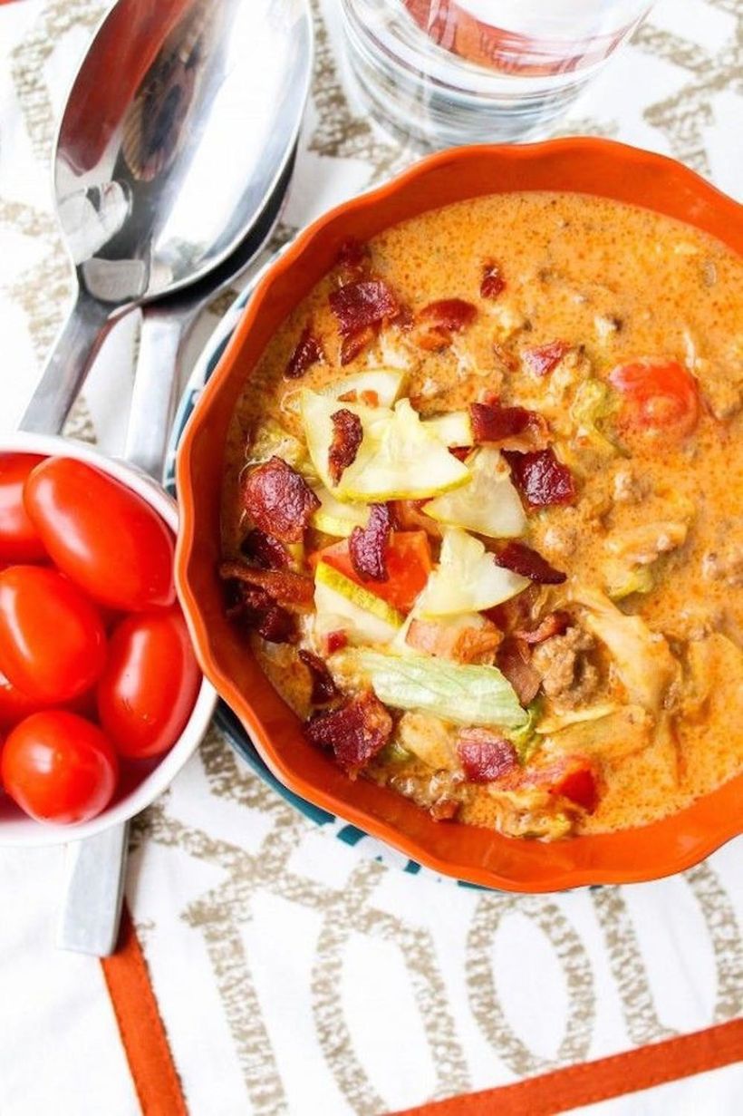 cheeseburger soup with pickles