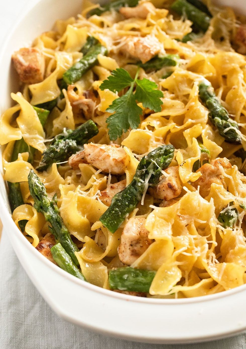 Chicken Asparagus Pasta Bake