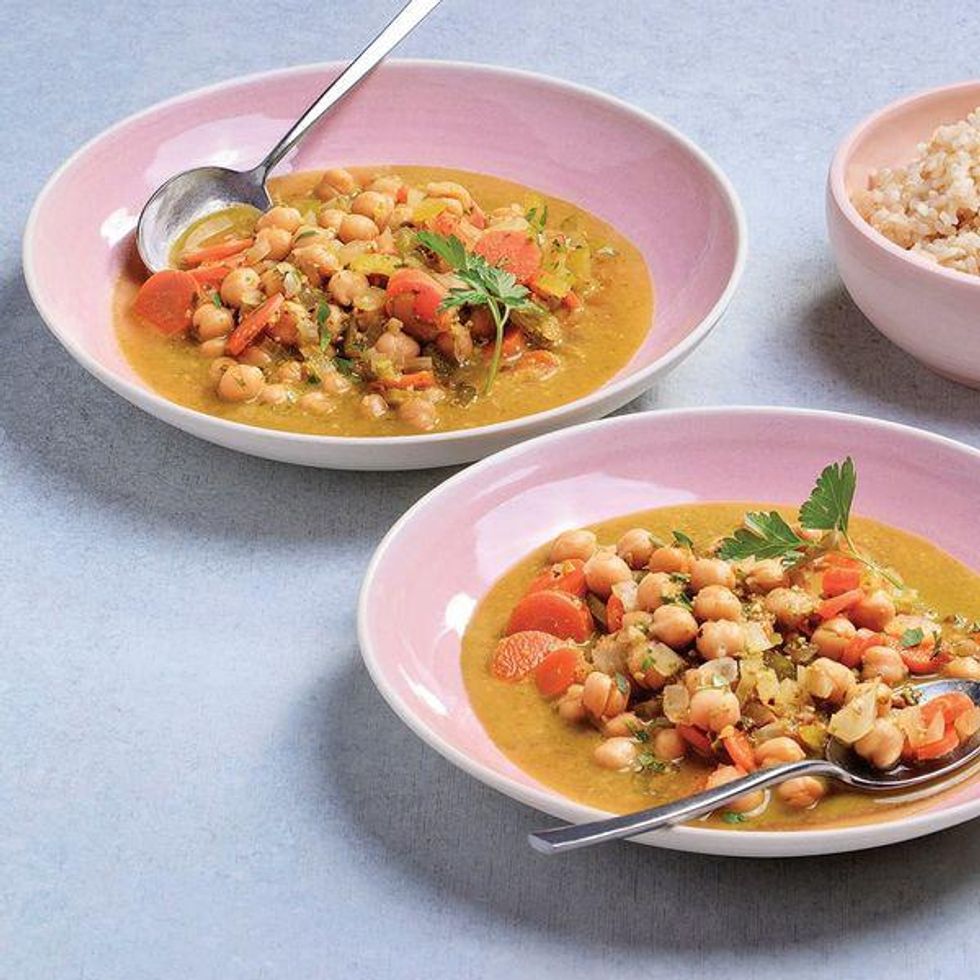 Chickpea Stew with Pesto