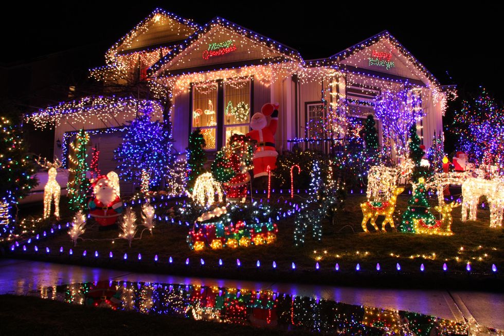 christmas lights on a house