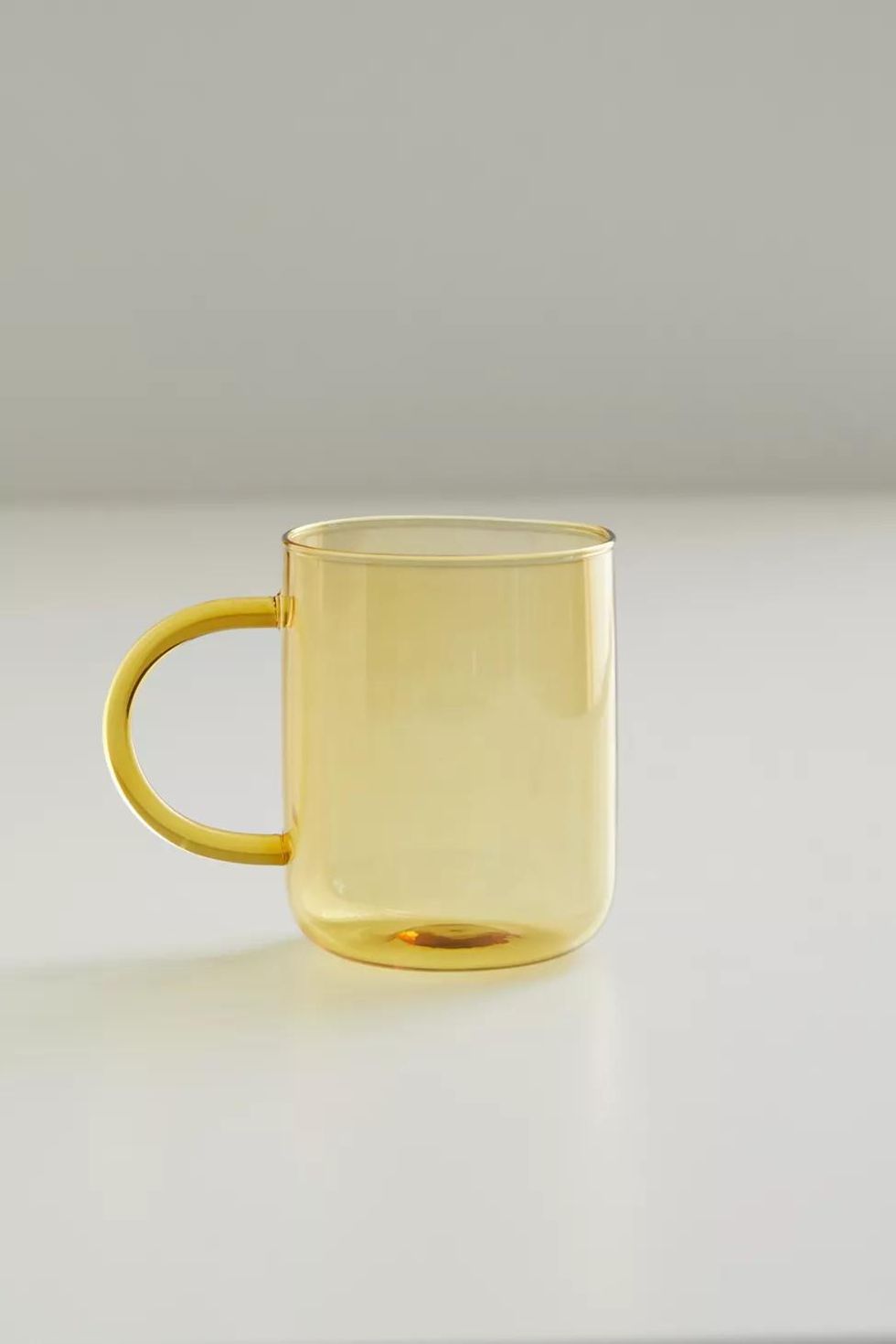 clear coffee mug yellow