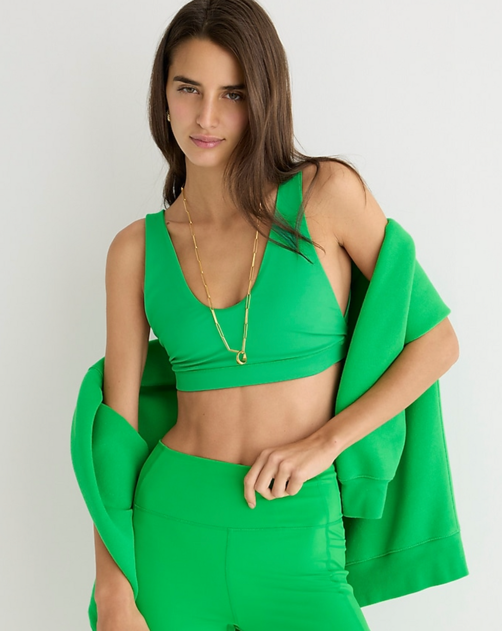 CloudStretch V-Neck Kelly Green Sports Bra