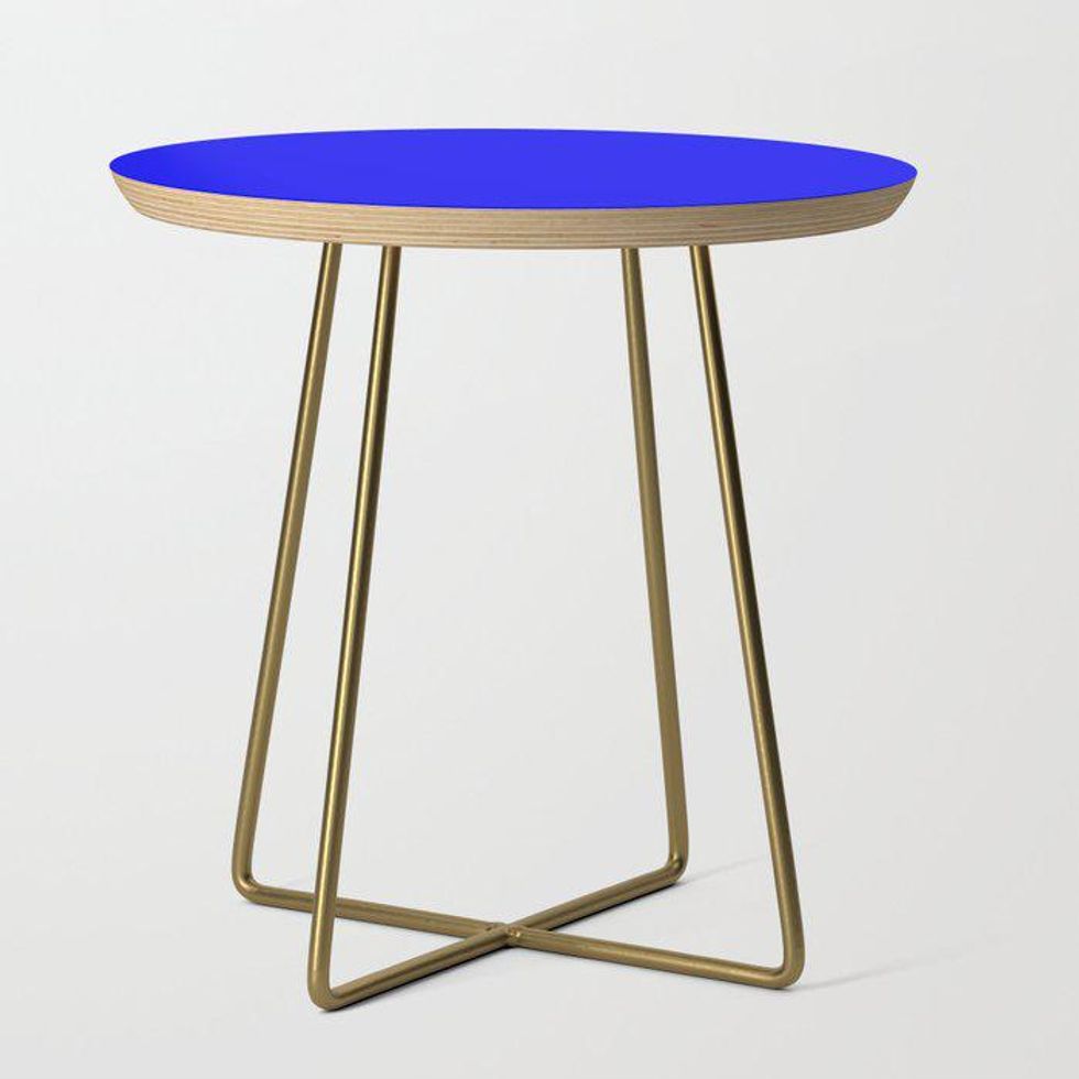 Cobalt Side Table with gold legs