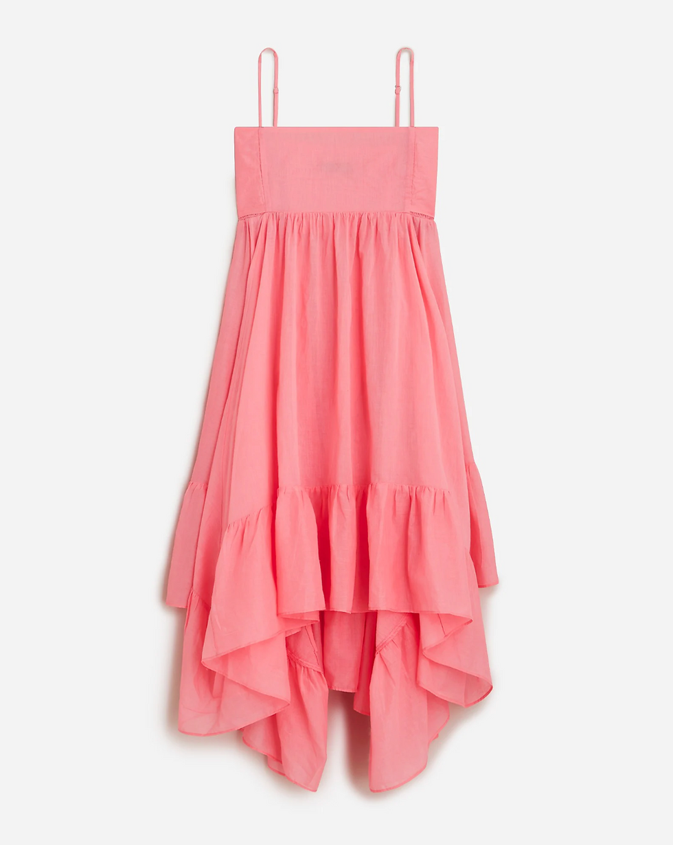 Cotton Viole Bow-Front Beach Dress in Crisp Pink