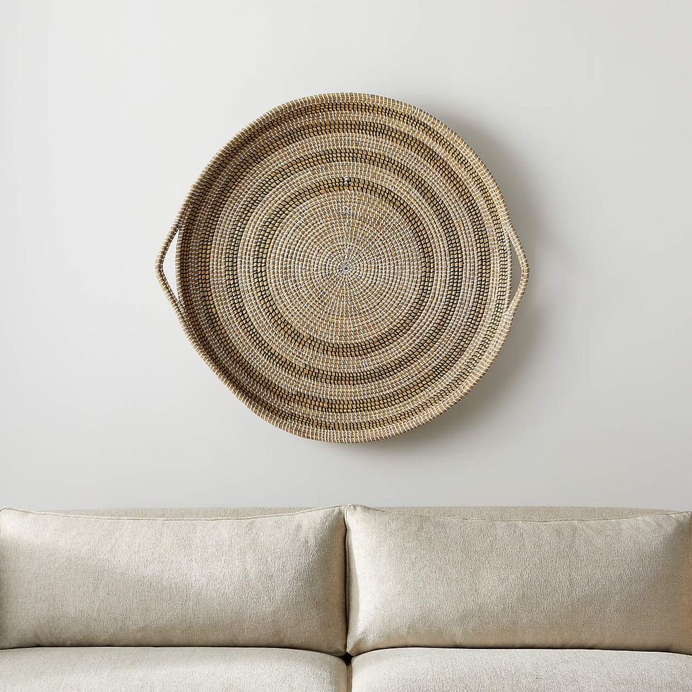 Crate & Barrel 'Dana' Hand-Crafted Round Basket Wall Art