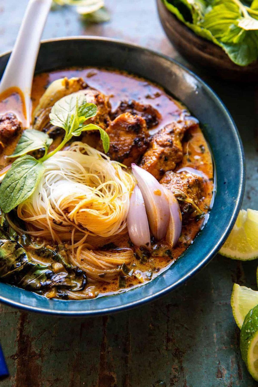 Creamy Thai Turmeric Chicken + Noodles