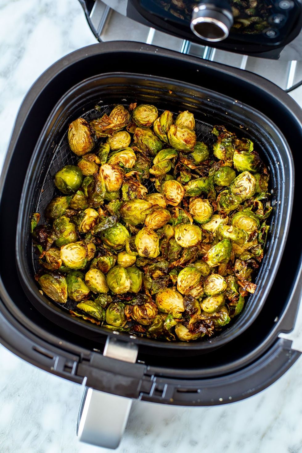 Crispiest Garlic Parm Air Fryer Brussels Sprouts