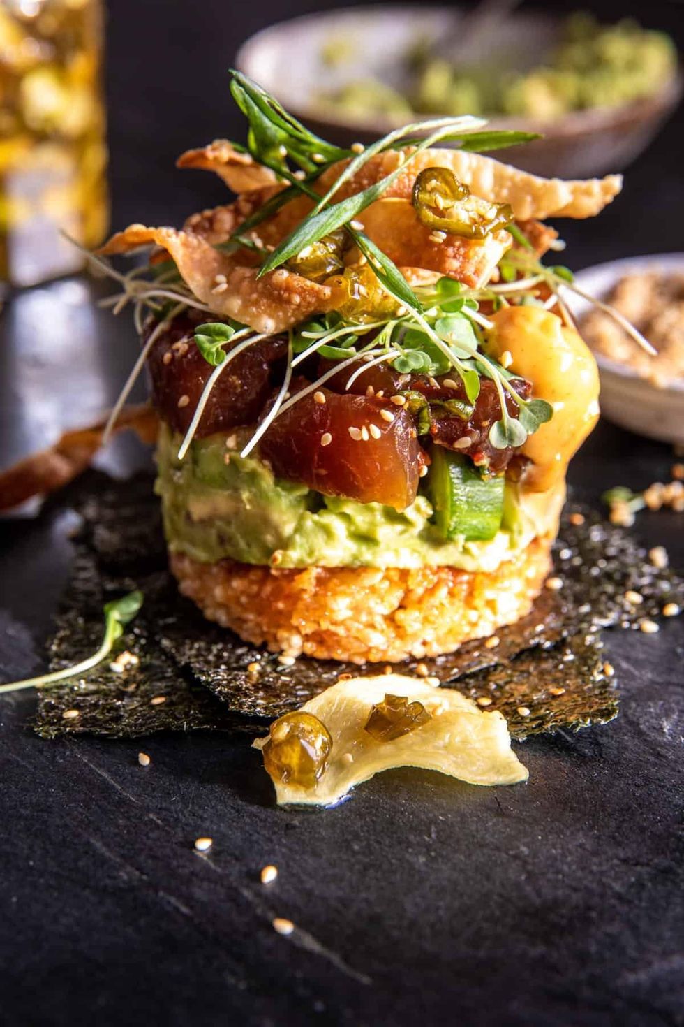 Crispy Rice Spicy Tuna Stacks